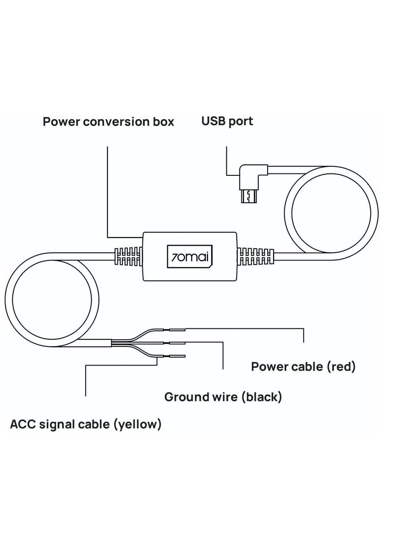70mai Hardwire Cable Kit for 24H Parking Monitoring A500 A800 DashCam Widemidrive up02 - Image 3