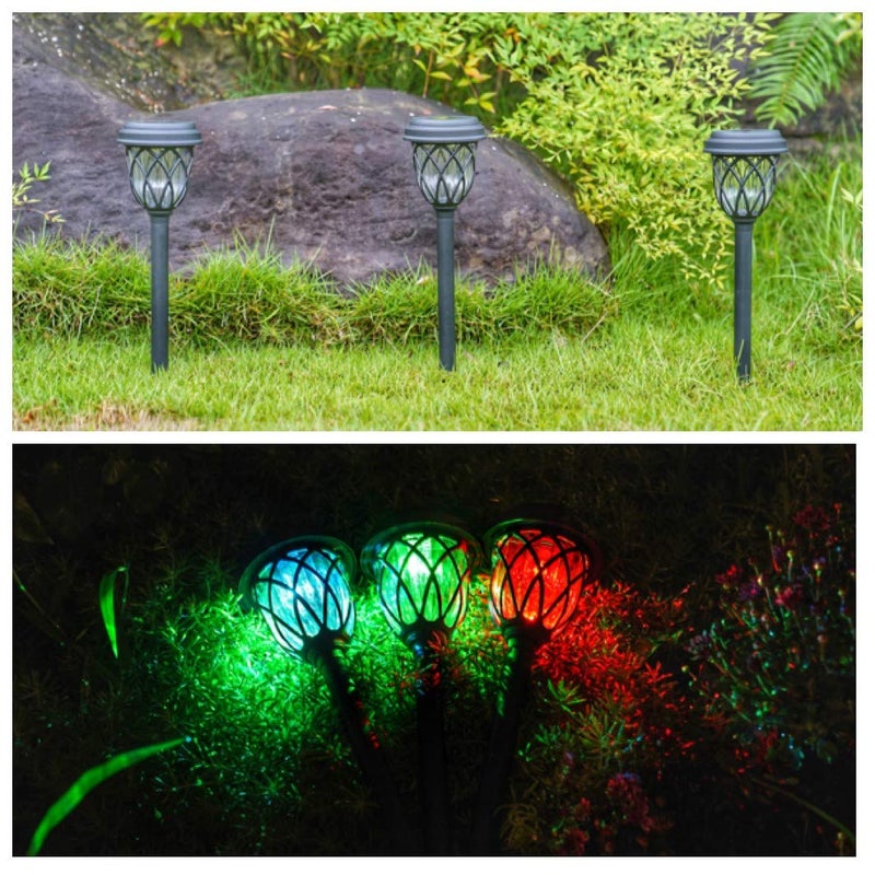 EXCMARK 10 Pack Color Changing Solar Lights Outdoor Decorative for Garden Pathway Walkway, Solar Outdoor Decorations for Patio Garden Christmas. - Image 5