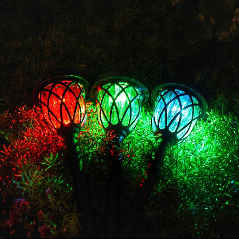 EXCMARK 10 Pack Color Changing Solar Lights Outdoor Decorative for Garden Pathway Walkway, Solar Outdoor Decorations for Patio Garden Christmas. - Image 2