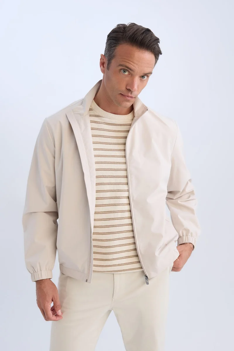 Defacto  Regular Fit Stand Collar Zippered Jacket for Men | Best Price UAE