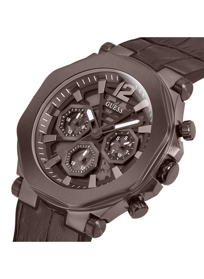 GUESS Mens Chocolate Brown Multi-function Watch - GW0492G2 - Image 3