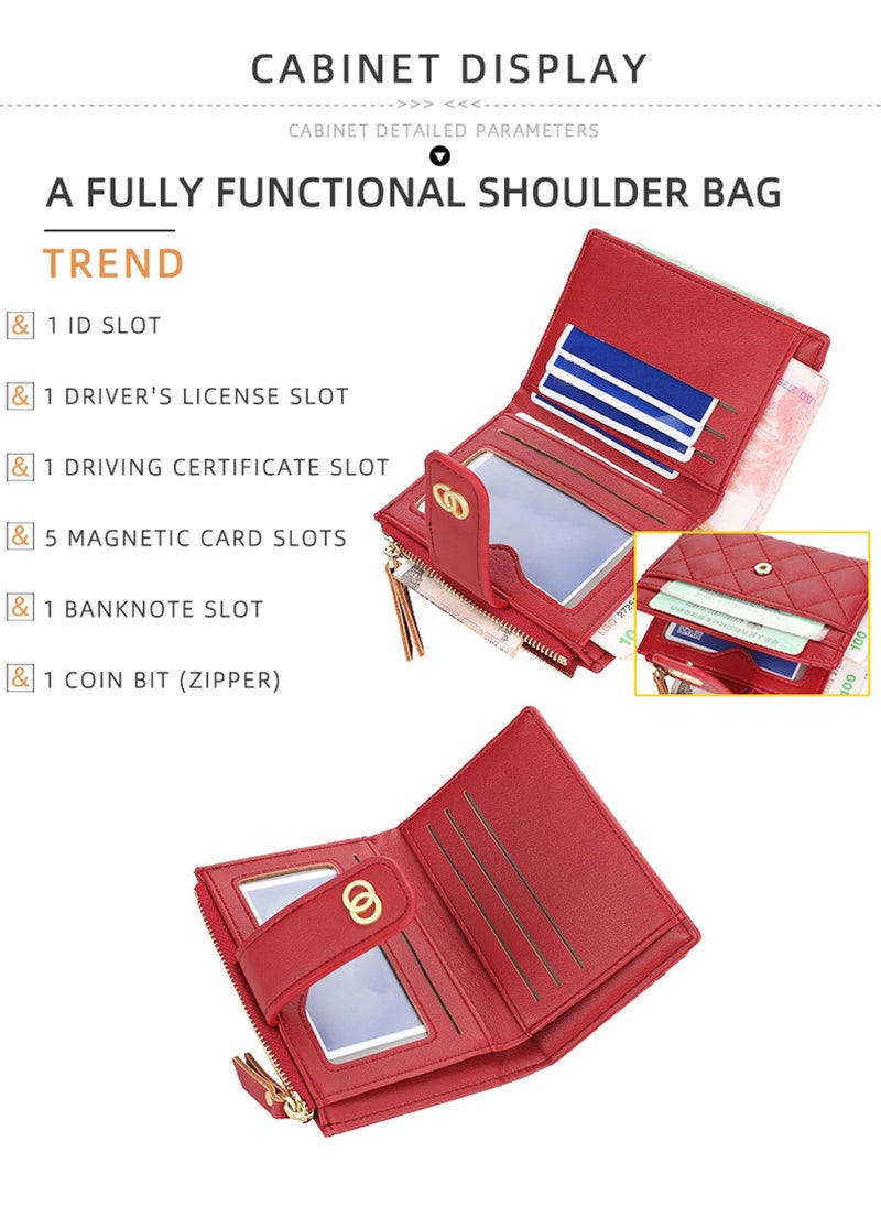 Rock Pow Small Wallets for Women Slim Bifold Credit Card Holder Minimalist Zipper Coin Pocket  - Image 4