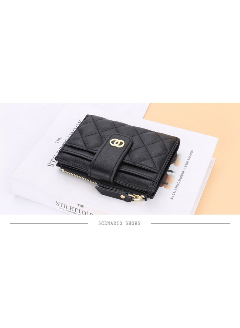 Rock Pow Small Wallets for Women Slim Bifold Credit Card Holder Minimalist Zipper Coin Pocket  - Image 2