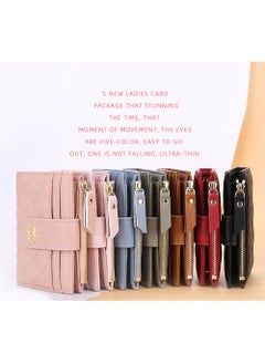 Rock Pow Small Wallets for Women Slim Bifold Credit Card Holder Minimalist Zipper Coin Pocket  - Image 3