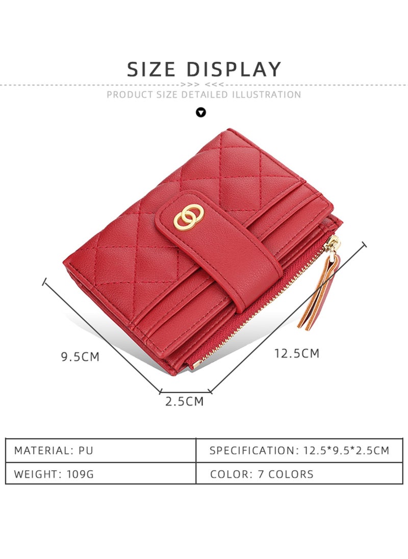Rock Pow Small Wallets for Women Slim Bifold Credit Card Holder Minimalist Zipper Coin Pocket  - Image 5
