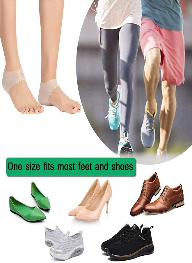SILENCIO Anti Heel Silicone Heel Anti Crack Vented Moisturizing Silicone Gel Heel Socks for Swelling, Pain Relief, Foot Care Ankle Support Pad (Skin Color) Silicon Heel Pad For Men & Women - Image 5