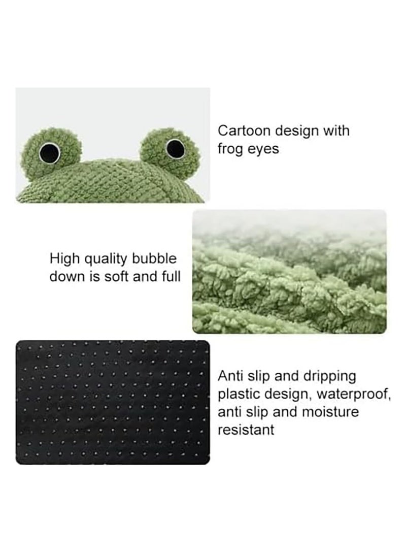 general Cute frog cat bed, comfortable cat hole, kitten sleeping bag with non-slip base, warm velvet cat bed for indoor cats, removable cushions, providing a safe and comfortable nest igloo design - Image 4