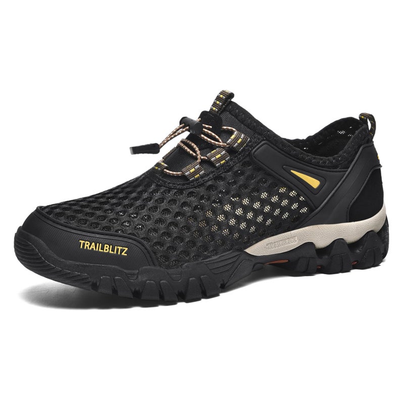 TRAILBLITZ Water Shoes Men Quick Drying Outdoor Hiking Barefoot Boat Footwear Aqua Shoes for Water Sport Waders Diving Hiking Sailing Travel Beach Wading Swimming Fishing Kayaking(10.5 Men, Black) - Image 1