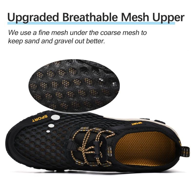 TRAILBLITZ Water Shoes Men Quick Drying Outdoor Hiking Barefoot Boat Footwear Aqua Shoes for Water Sport Waders Diving Hiking Sailing Travel Beach Wading Swimming Fishing Kayaking(10.5 Men, Black) - Image 5