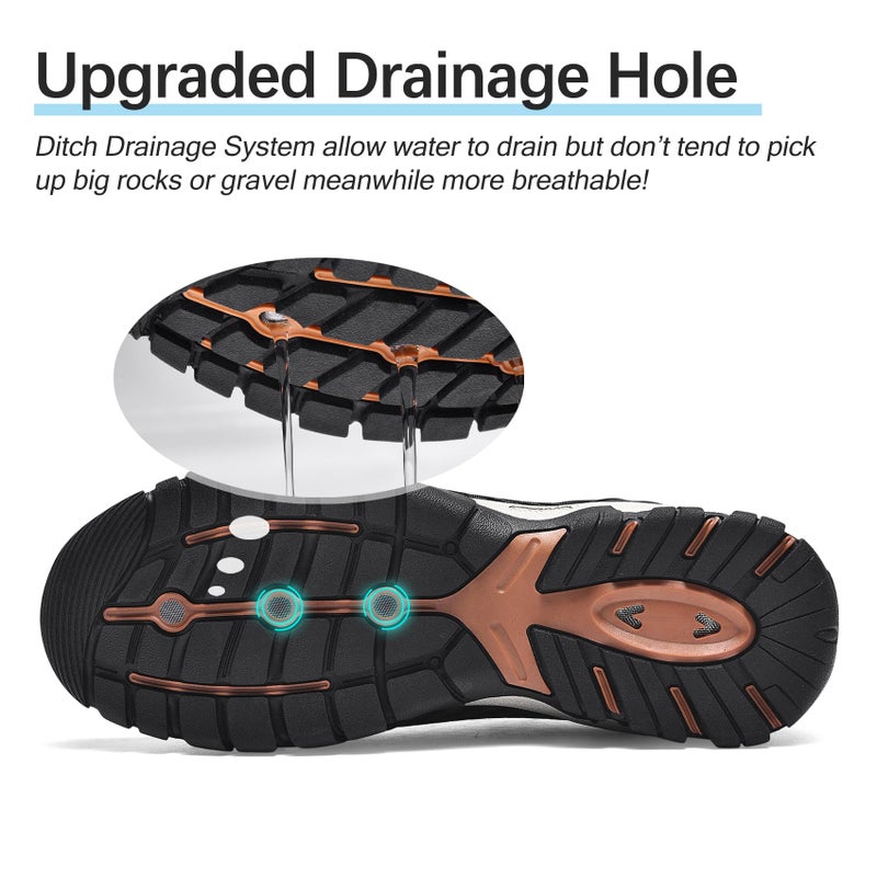 TRAILBLITZ Water Shoes Men Quick Drying Outdoor Hiking Barefoot Boat Footwear Aqua Shoes for Water Sport Waders Diving Hiking Sailing Travel Beach Wading Swimming Fishing Kayaking(10.5 Men, Black) - Image 3