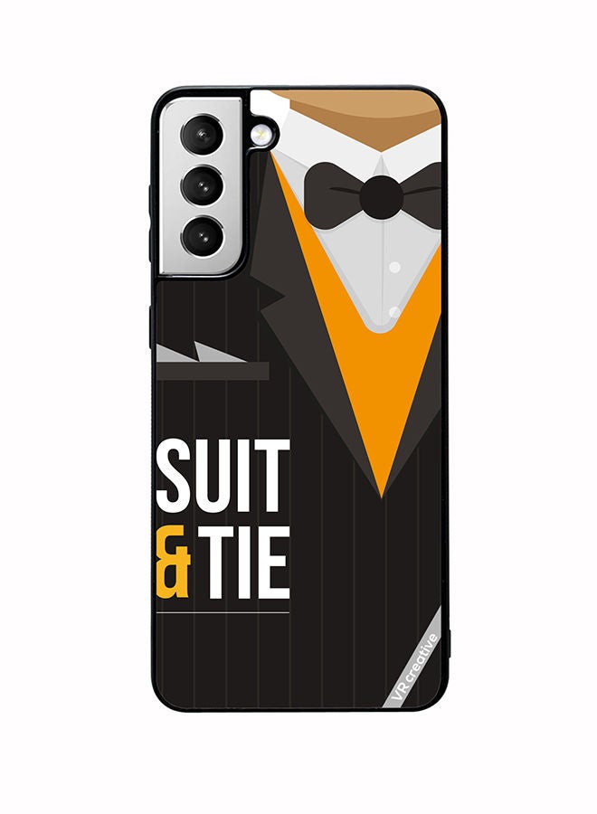 VR CREATIVE Protective Case Cover For Samsung Galaxy S22 5G Suit N Tie Design Multicolour - Image 1