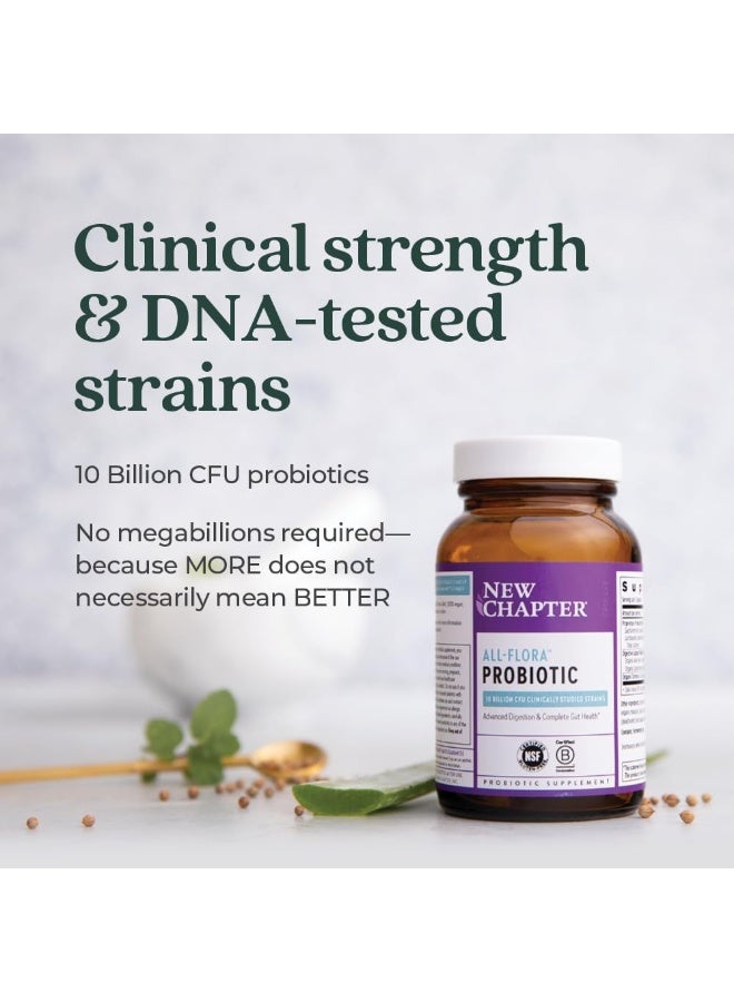 نيو تشابتر بروبيوتيك أول فلورا - 60 قرصًا (إمدادات لمدة شهرين) لهضم متقدم وصحة أمعاء كاملة مع بريبيوتيك وبوستبيوتيك، سلالات مدروسة سريريًا، نباتي 100%، غير معدل وراثيًا، مستقر على الرف - Image 3