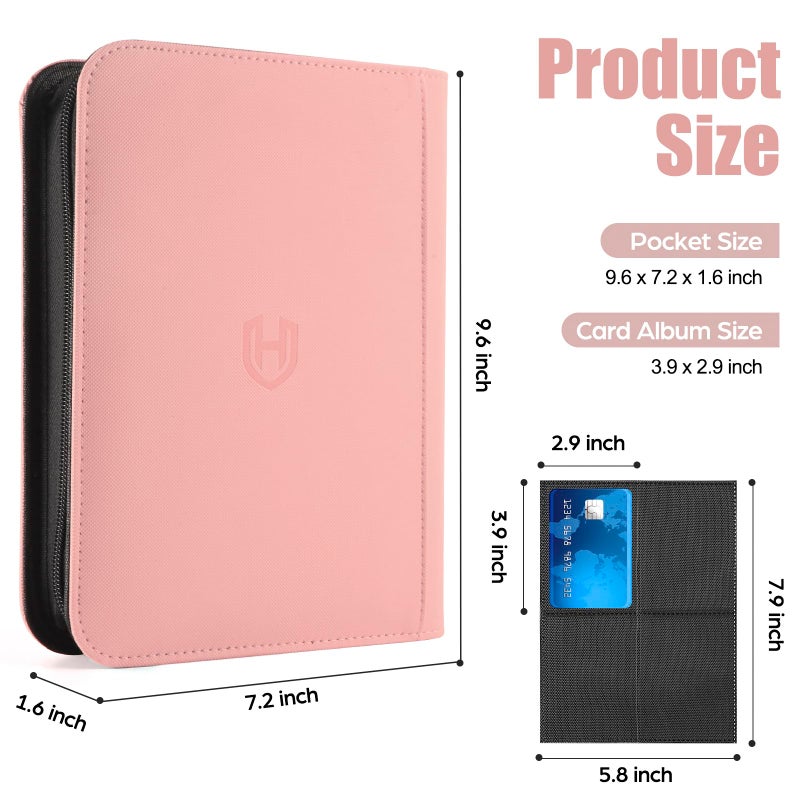 Pemocyny Card Binder 4 Pocket with Zipper, 288 Pockets Trading Card Holder Book, Premium PU Cover Zip Folder Binder, Side Loading Carrying Case Binder Album for TCG, MTG, Sports Cards, Game Cards - Image 3