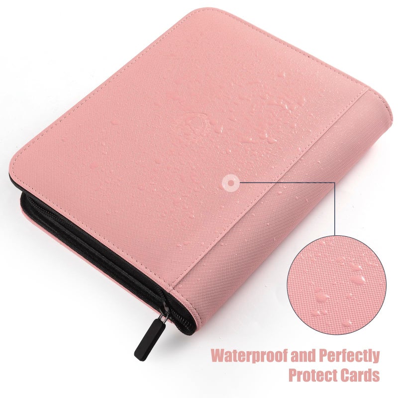 Pemocyny Card Binder 4 Pocket with Zipper, 288 Pockets Trading Card Holder Book, Premium PU Cover Zip Folder Binder, Side Loading Carrying Case Binder Album for TCG, MTG, Sports Cards, Game Cards - Image 4