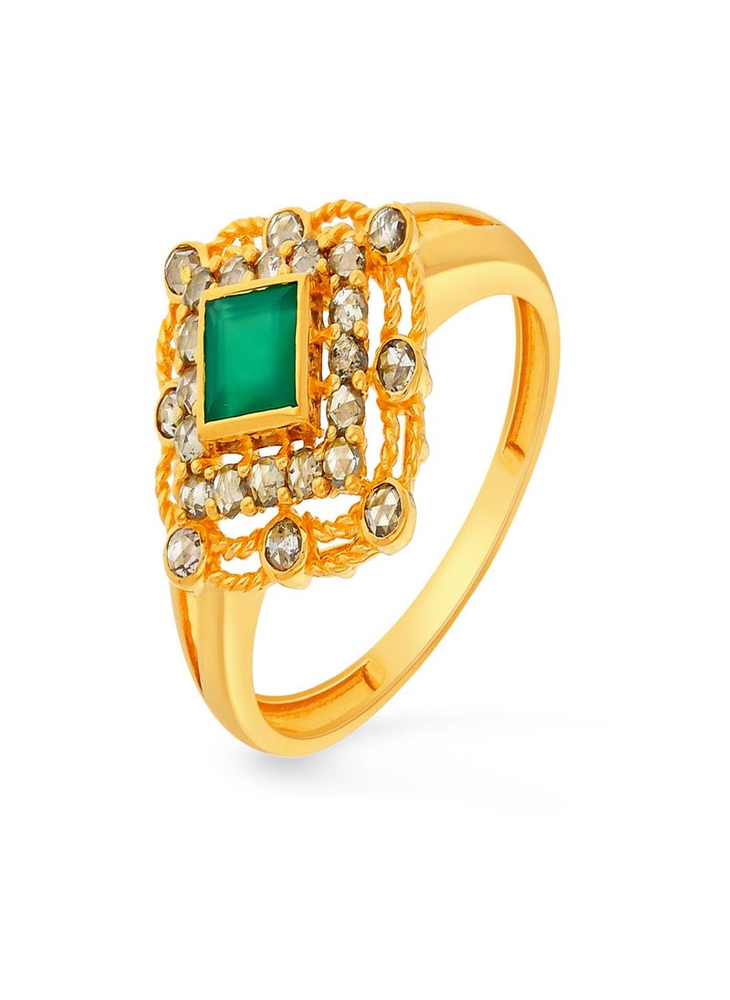 Malabar Gold and Diamonds - 22 Carat 916 Purity Yellow Gold Uncut Diamond Ring EGNPRE221RN1Y13 For Women - Image 1
