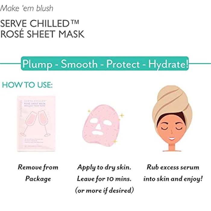 Patchology Serve Chilled Rosé Facial Sheet Mask with Hyaluronic Acid - Men and Women Face Masks Skincare Sheet for Moisturizing and Hydrating Skin - Best Face Sheets Moisturizer (1 Count) - Image 5