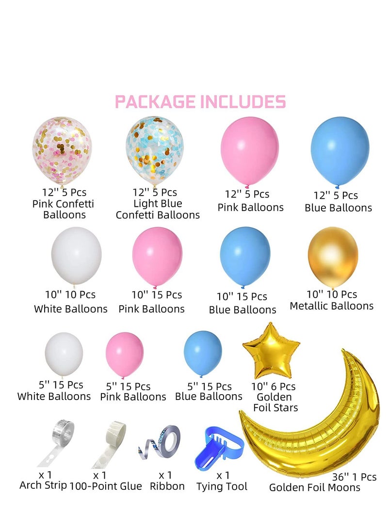 xppier 151 PCS Pink Blue Latex Balloons Gender Reveal Balloons For Boys Girls, Gender Reveal Decorations Baby Shower Decorations  - Image 4