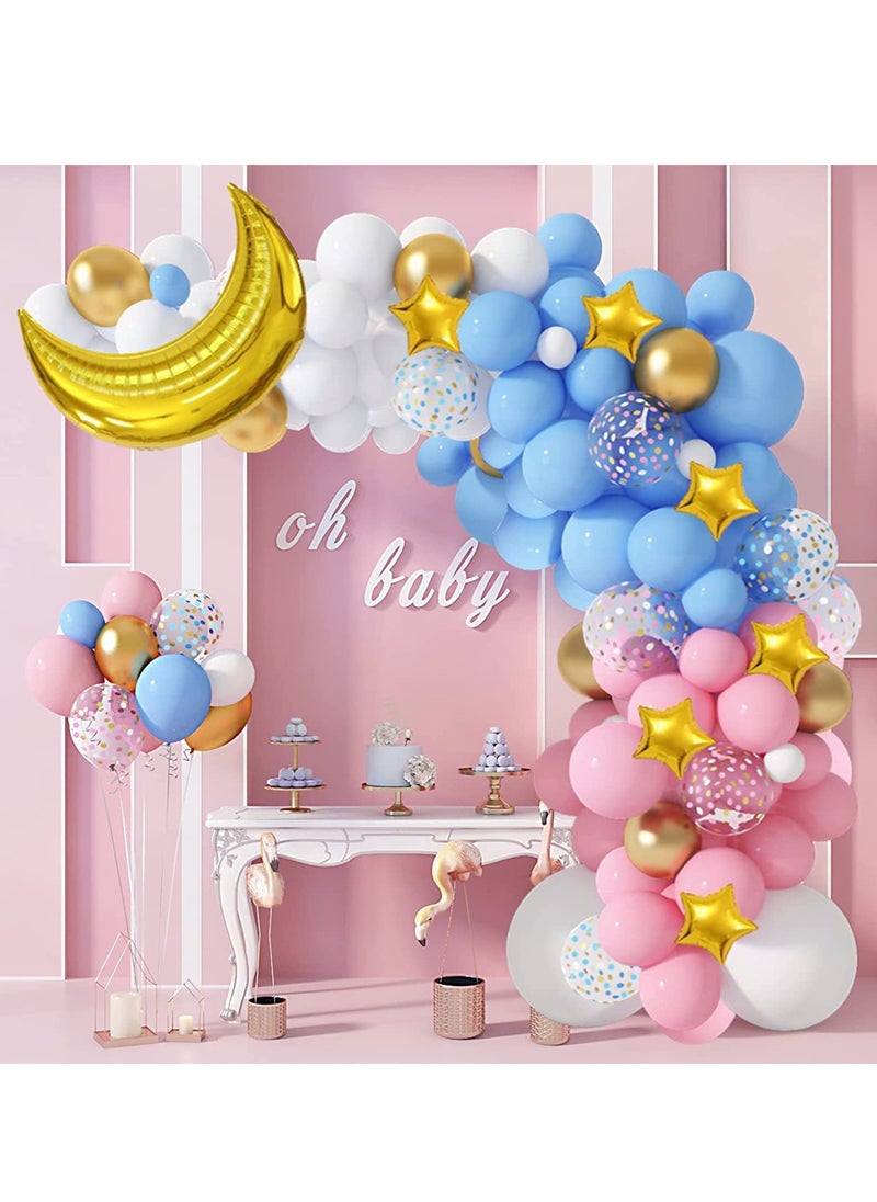 xppier 151 PCS Pink Blue Latex Balloons Gender Reveal Balloons For Boys Girls, Gender Reveal Decorations Baby Shower Decorations  - Image 1