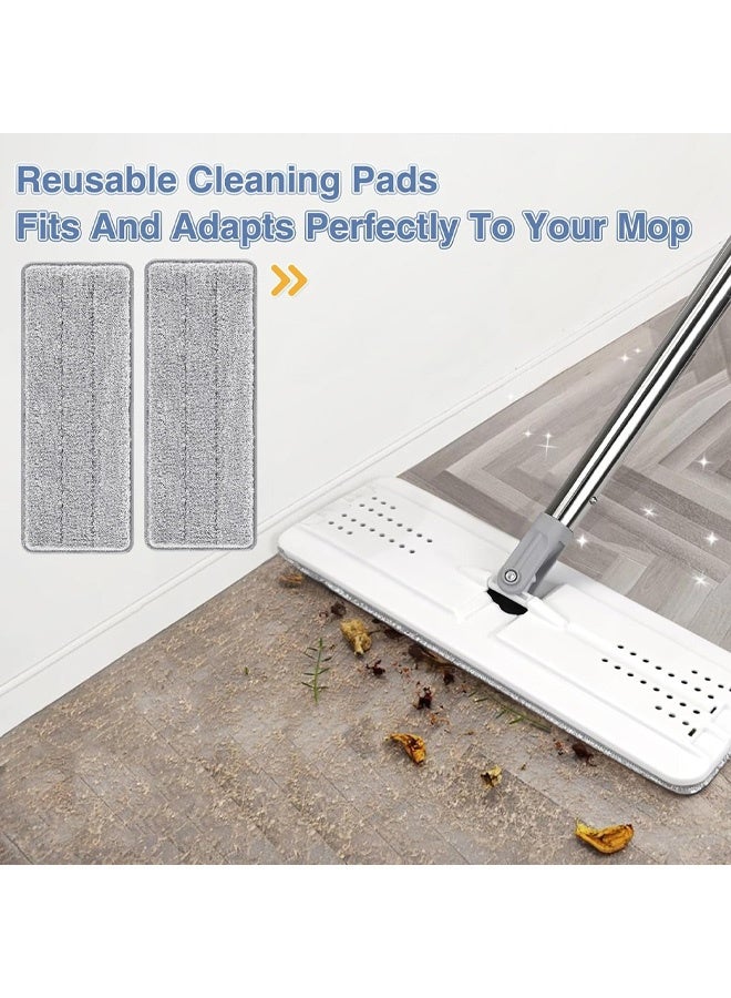 4PcsFlat Mop Head Replacement Pads Compatible  Mop and Bucket Set, Reusable Washable Squeeze Microfiber Mop Refills for Oshang Bosheng Mop - 13" X 4.9", Grey Only - Image 5