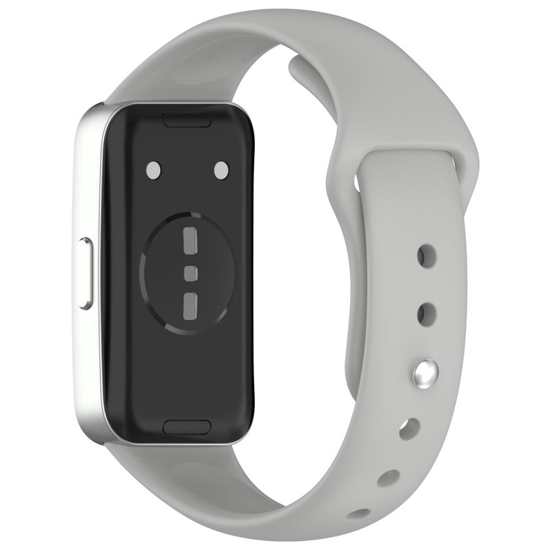 إيروريكس لساعة هواوي باند 10 / 9 / 8، سوار ساعة سيليكون لامع بمشبك عكسي (رمادي) - Image 2