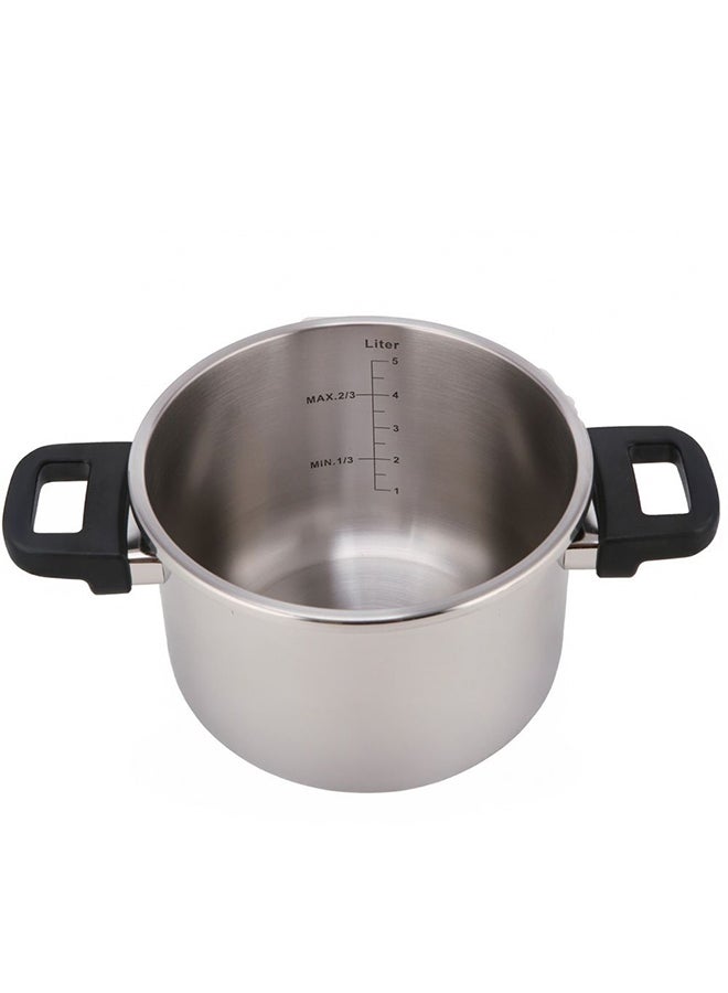DANUBE HOME 3Liters Chef'S Delight Long Handle Stainless Steel Pressure Cooker – Durable Fast Cooking Pot For Gas & Induction, Safe Locking Lid, Heavy-Duty Kitchen Cookware For Home & Restaurant Use - 3L Silver - Image 5