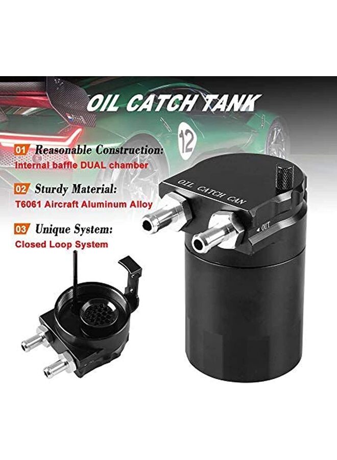 Universal 400ml engine oil collection container, polished aluminum baffle reservoir. - Image 2