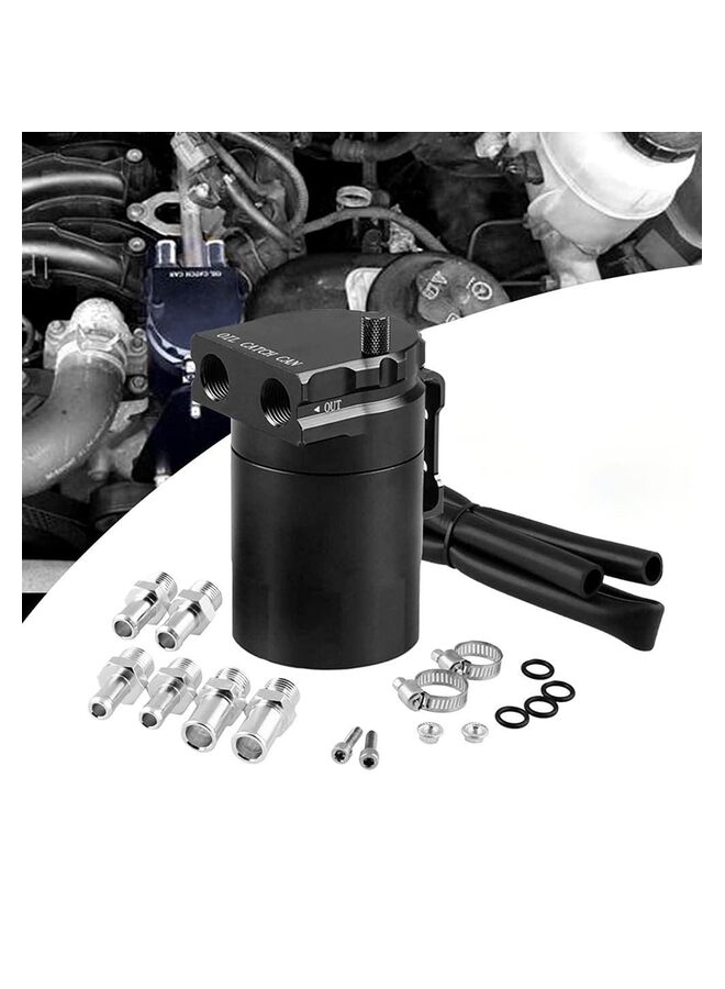 Universal 400ml engine oil collection container, polished aluminum baffle reservoir. - Image 1