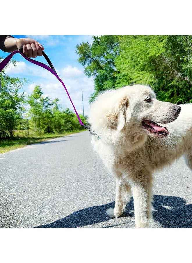 Joytale Dog Leash Heavy Duty for Large Dogs That Pull, Double Handle for Traffic Control, Double-Sided Reflective Leashes for Large Medium Dogs Night Safety, 4FT, Purple - Image 4