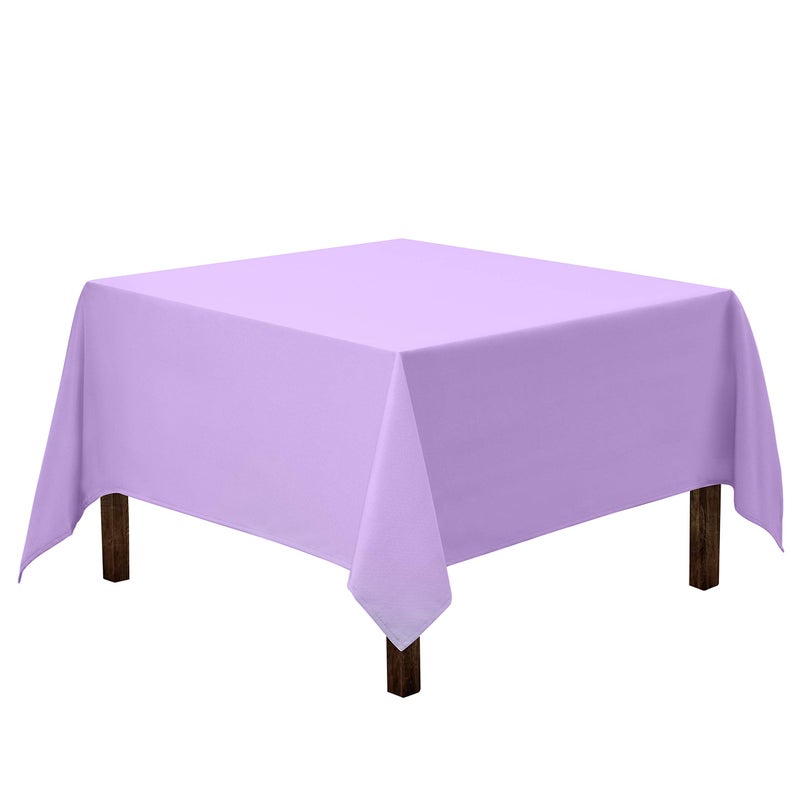 Gee Di Moda Square Tablecloth  85 x 85 Inch Lavender Table Cloth for Large Square or Round Tables  Heavy Duty Washable Fabric  for Buffet Table Holiday Party Dinner Wedding  Baby Shower