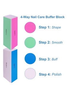 GigaGround 4 Way Nail Buffer Block (10 Pcs), Nail Shine Buffers Blocks Files for Natural and Acrylic Nails Smoother Buffing Block Polisher Fingernail File Buffer 120/240/600/3000 Grit for Buffing Shinning  - Image 2