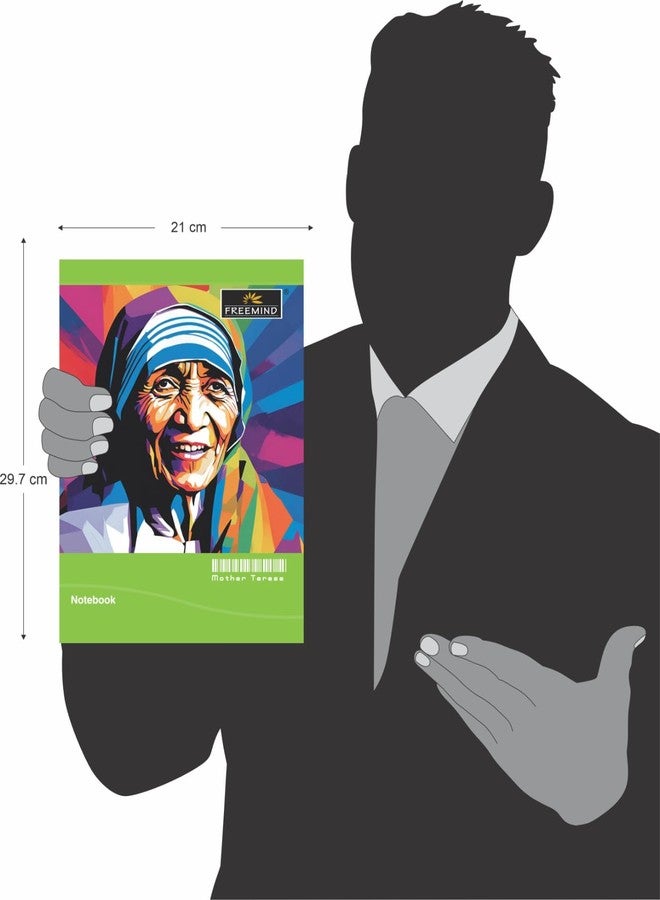 Freemind A4 Notebooks with Famous Personalities Portraits, Single Line inter-leaf, 160 Pages, Pack of 6 - Image 3