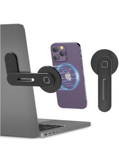 Magsafe Magnetic Side-Mount Laptop Stand for iPhone 14/13/12 MagSafe Series, Adjustable, Slim, Portable, Foldable Design for Screen Extension (Black)  - Image 1