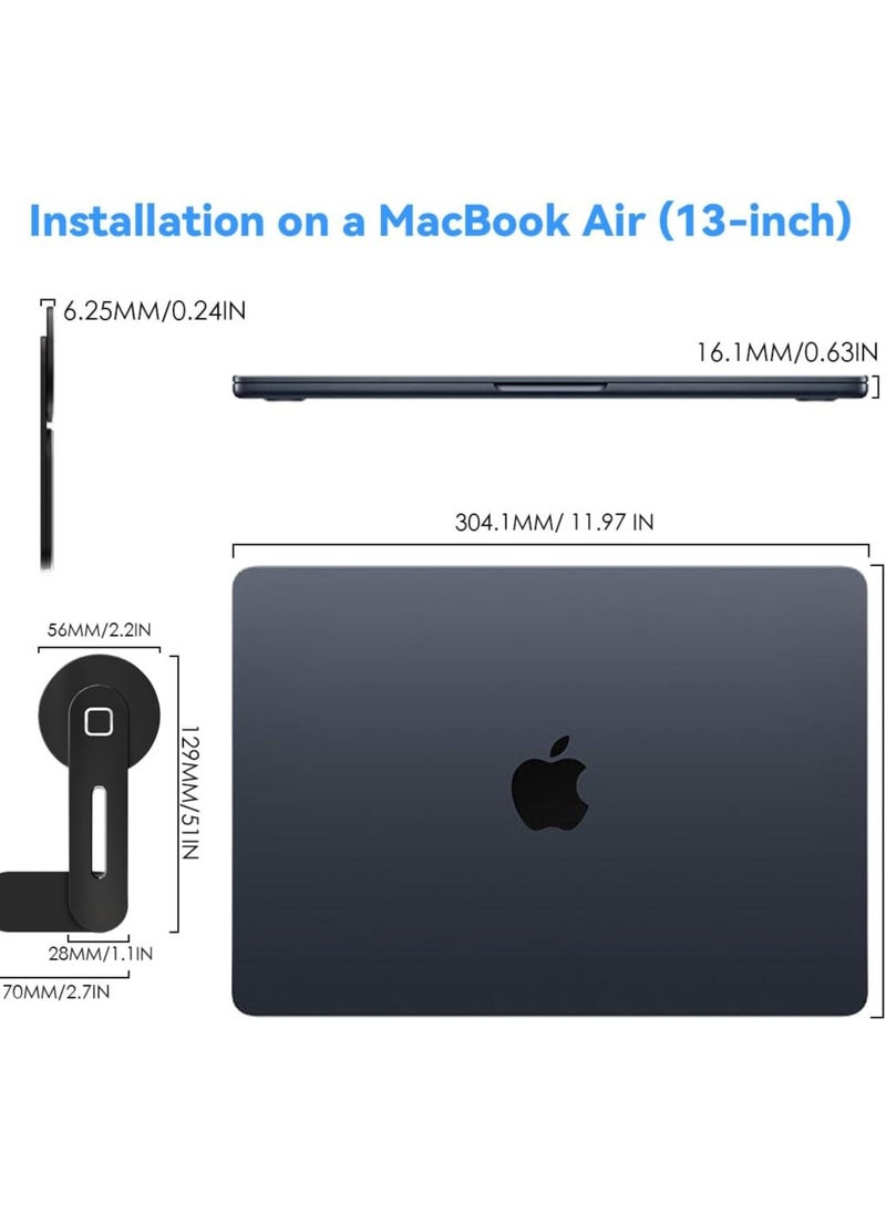 Magsafe - Magnetic Side-Mount Laptop Stand for iPhone 14/13/12 MagSafe Series, Adjustable, Slim, Portable, Foldable Design for Screen Extension (Black) - Image 1