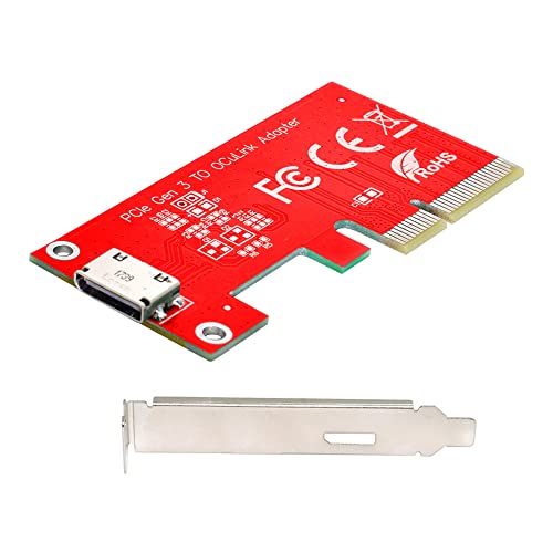 NFHK PCI-E 3.0 Express 4.0 x4 to Oculink External SFF-8612 SFF-8611 Host Adapter for PCIe SSD with Bracket - Image 1