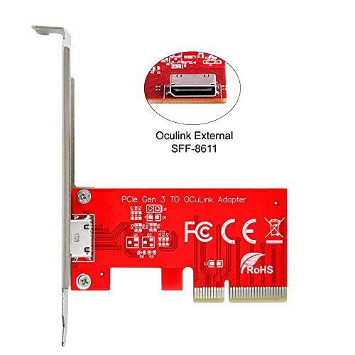 NFHK PCI-E 3.0 Express 4.0 x4 to Oculink External SFF-8612 SFF-8611 Host Adapter for PCIe SSD with Bracket - Image 4