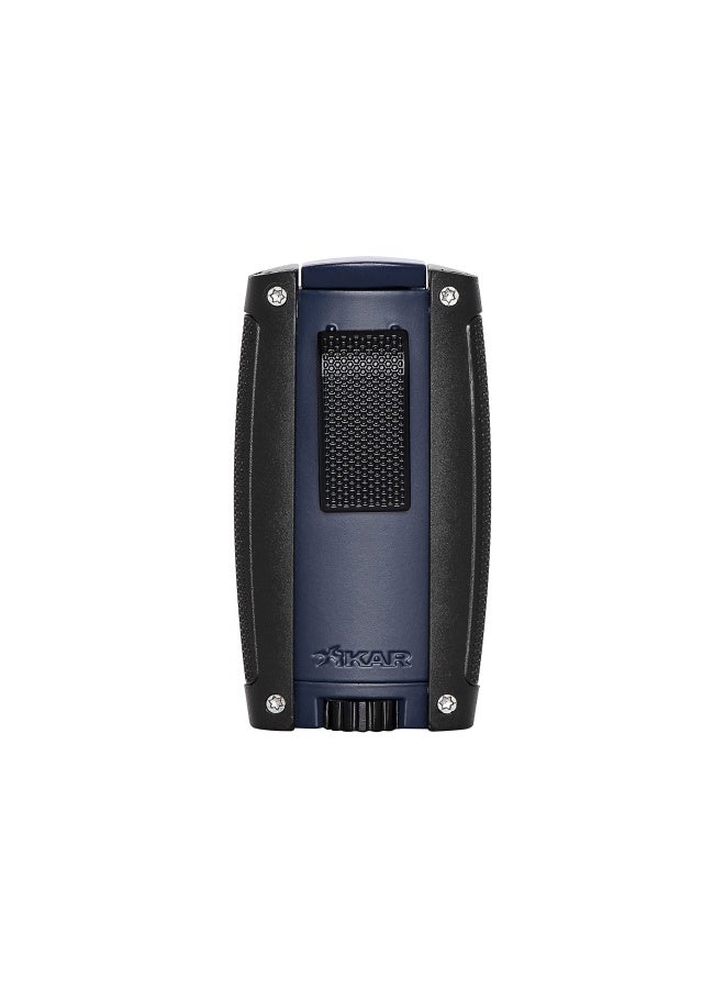 Xikar Turismo Double Jet Flame Cigar Lighter Attractive Gift Box Pocket-Friendly Protective Flip-Lid Over-Sized Fuel Tank Matte Blue  - Image 1