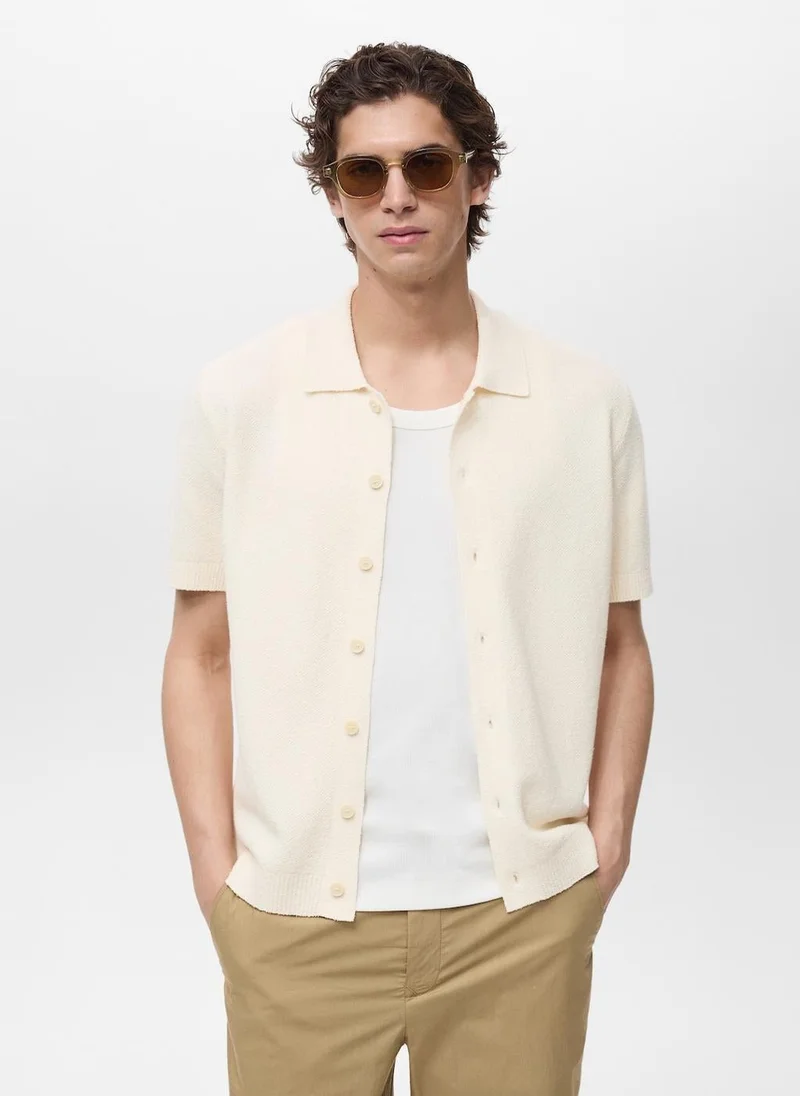 مانجو مان قميص كاجوال محبوك ناعم