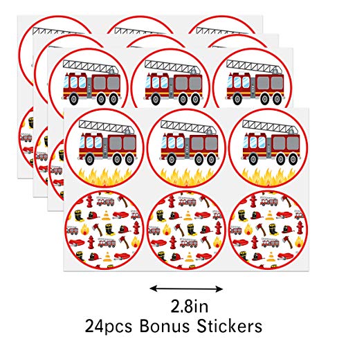 BonBeeDesign Firefighter Party Favors Candy Bags with Stickers - Firefighter Goodie Gift Treat Bags - Firefighter Themed Birthday Party Supplies - Image 4