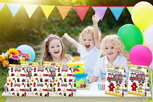 BonBeeDesign Firefighter Party Favors Candy Bags with Stickers - Firefighter Goodie Gift Treat Bags - Firefighter Themed Birthday Party Supplies - Image 5