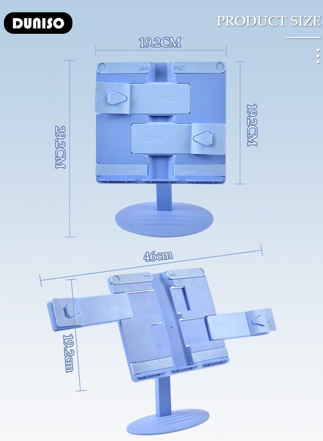 DUNISO Book Stand Holder for Kids, Book Holder for Reading, Foldable Reading Rack, Portable Book Holders Tray and Page Paper Clips, Desk Table Bookstand for Children Girls Boys - Image 4