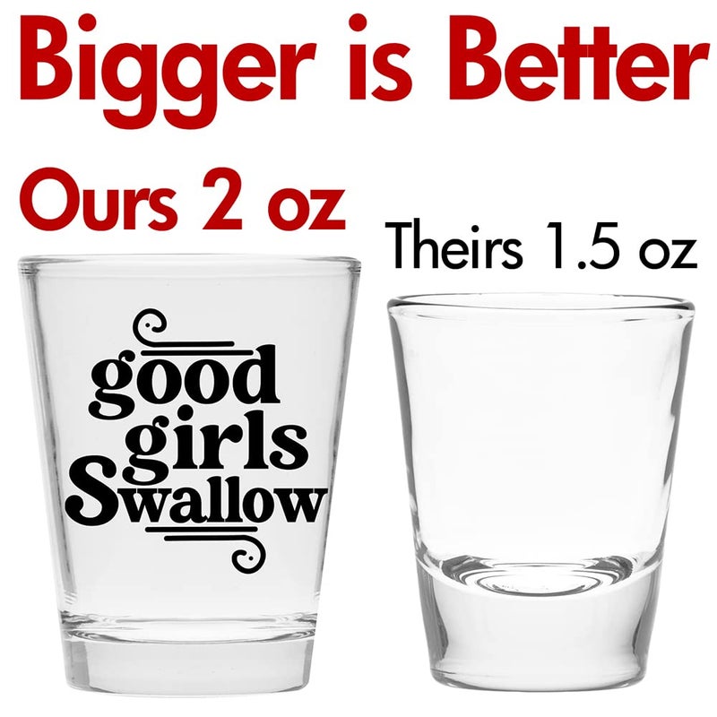 Make Em Laugh Good Girls Swallow Cute Shot Glass for Her - Funny Shot Glasses for Women - Hilarious Bachelorette Party Gift - Drinking Glasses & Novelty Shot Glasses for Girls (1) - Image 5
