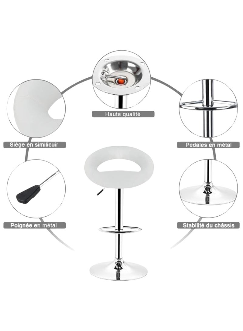 بكسل للأثاث مجموعة 2 كرسي بار من بكسل الأثاث قابل للتعديل بتصميم عصري ونمط دوار من الجلد لمطبخ المنزل بمسند للظهر والقدمين - Image 4