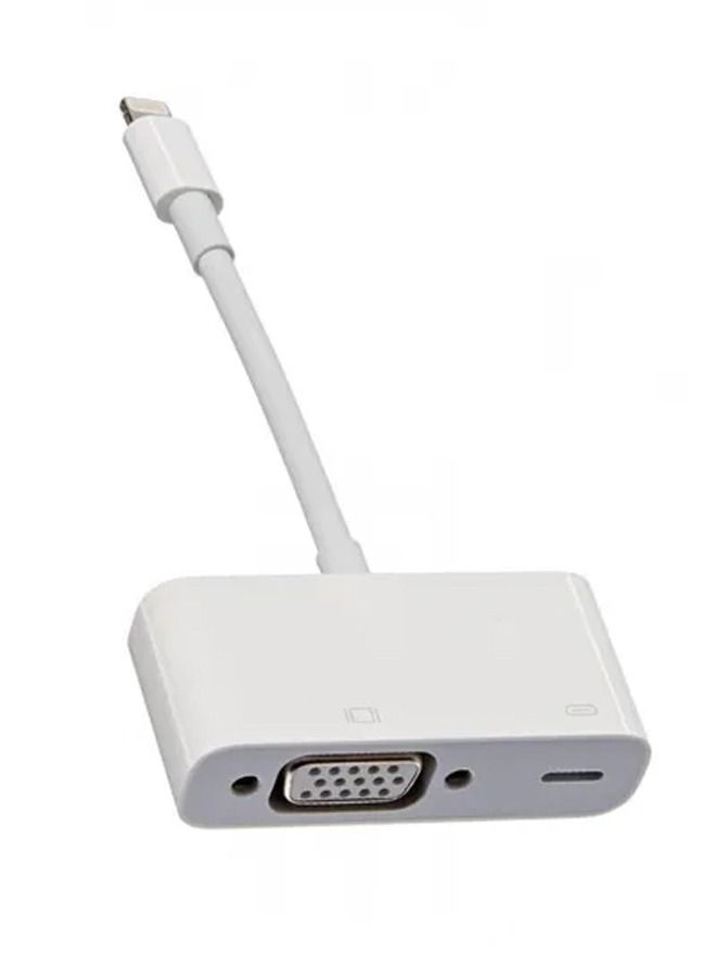 NIBEMINENT Lightning To VGA Adapter White  - Image 1