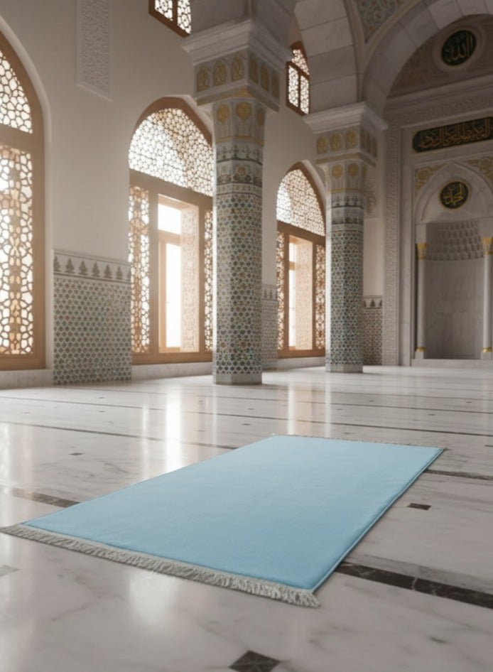 سندس سجادة صلاة ذهبية  تصميم أنيق وفخم بحجم كبير ومريح مغطاة بقماش ناعم ومحكم من أجود أنواع القطن. - Image 3