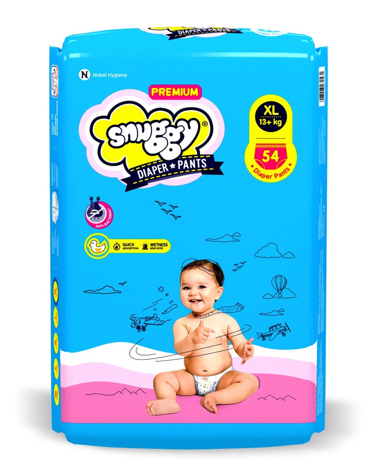 SNUGGY Baby Premium Diaper Pants Extra Large (Pack of 54), 13-17 kgs, Rapid Absorption, Anti - Bacterial - Image 1