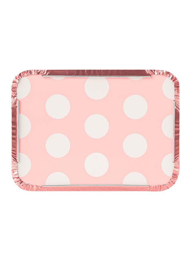 Restaurantware-16 Ounce Disposable Takeout Containers, 50 Rectangle Food Containers - With Polka Dot Lids, Pink Takeaway Containers, Aluminum Delivery Containers, Freezable - Image 2