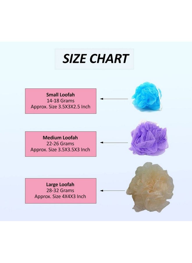 LOOFAH LORD 20 Small Full Bodied Quality Bath Or Shower Sponge Loofahs Pouf Mesh Assorted Colors Wholesale Bulk Lot  - Image 3