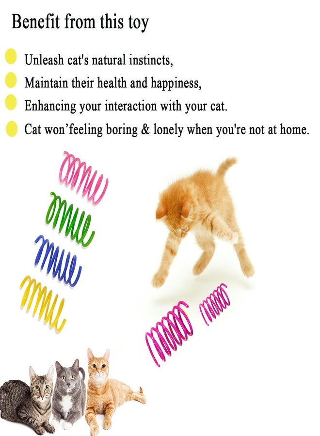 itPlus Cat Spring Toys, Bouncy Coil Kitty Cats Spiral Spring Toy for Indoor Cats Heavy Interactive Cat Toys Springy Chew Toys Colorful Springs Cat Toy for Biting, Swatting, Hunting Entertainment Kitten Toys - Image 3