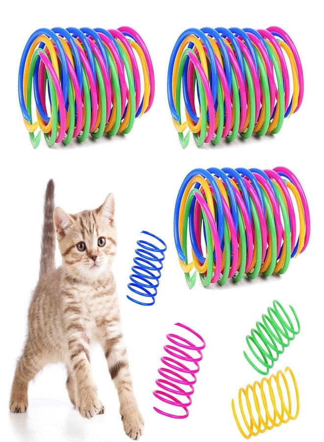 itPlus Cat Spring Toys, Bouncy Coil Kitty Cats Spiral Spring Toy for Indoor Cats Heavy Interactive Cat Toys Springy Chew Toys Colorful Springs Cat Toy for Biting, Swatting, Hunting Entertainment Kitten Toys - Image 2