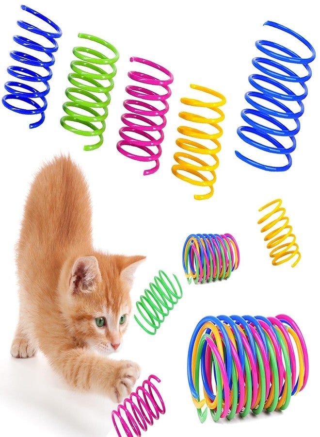 itPlus Cat Spring Toys, Bouncy Coil Kitty Cats Spiral Spring Toy for Indoor Cats Heavy Interactive Cat Toys Springy Chew Toys Colorful Springs Cat Toy for Biting, Swatting, Hunting Entertainment Kitten Toys - Image 1
